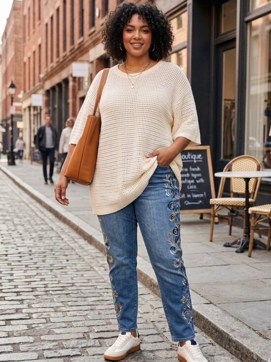 American Eagle Outfitters Sweaters - Nwt Boho American Eagle Cream Open Knit Sweater Sz 3XL Oversized Stretchy Cotton
